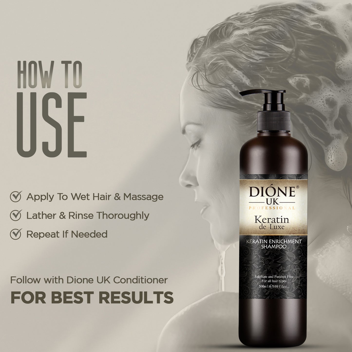 Dione UK Keratin De Luxe Shampoo (500ml)