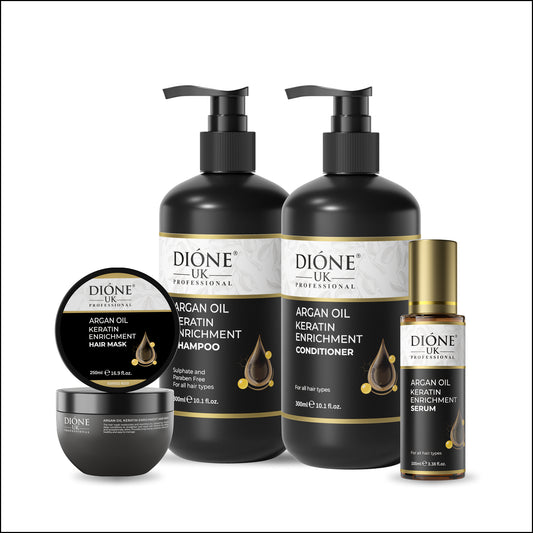 Shampoo (300ml) Conditioner (300ml) Mask(250ml) Serum (100ml)