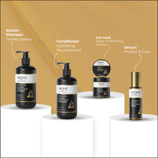 Shampoo (300ml) Conditioner (300ml) Mask(500ml) Serum (100ml)
