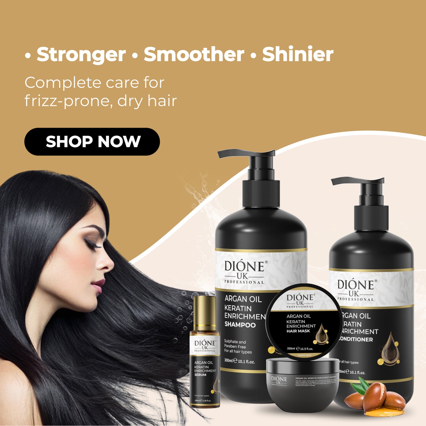 Shampoo (300ml) Serum (100ml) Mask (250ml)