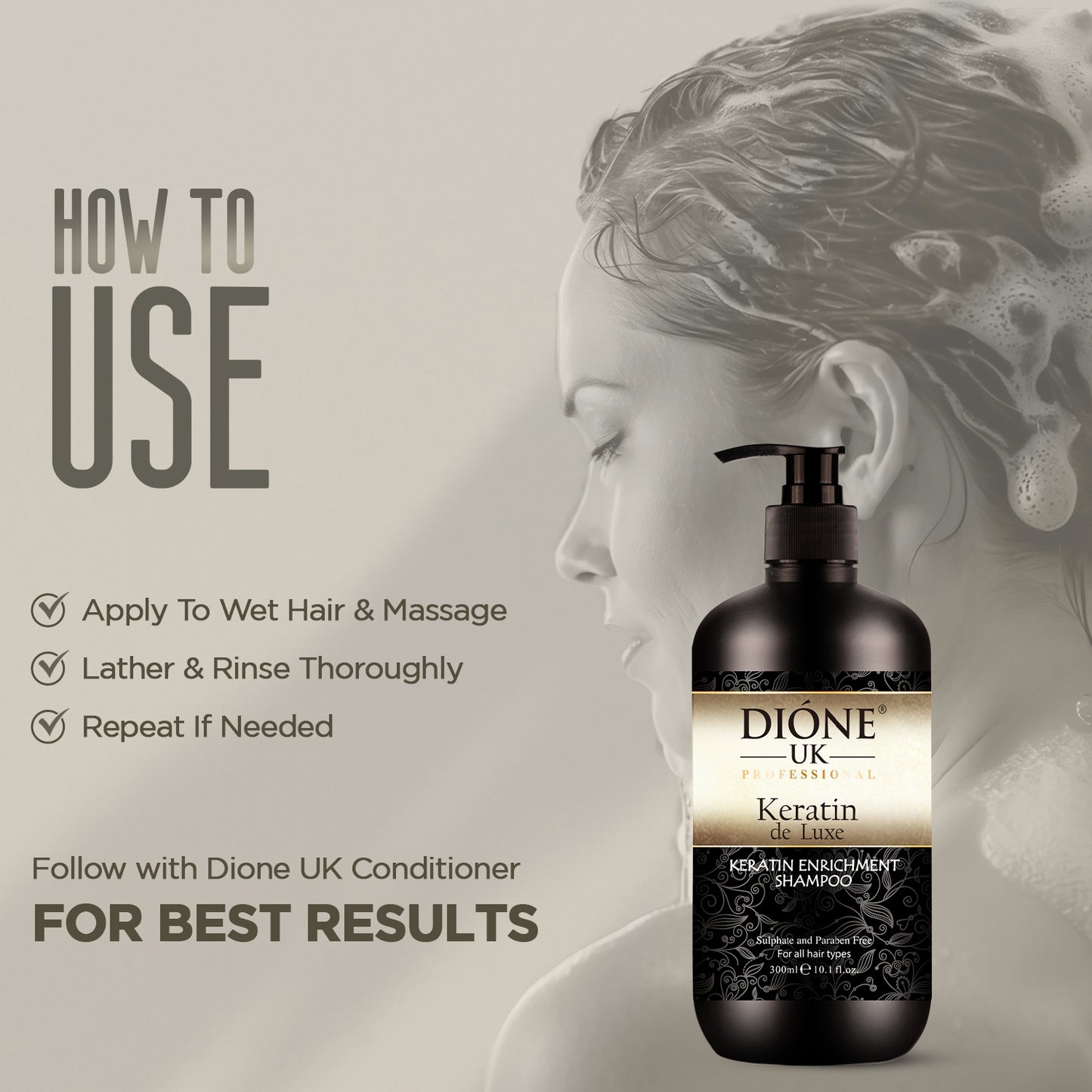 Dione UK Keratin De Luxe Shampoo (300ml)