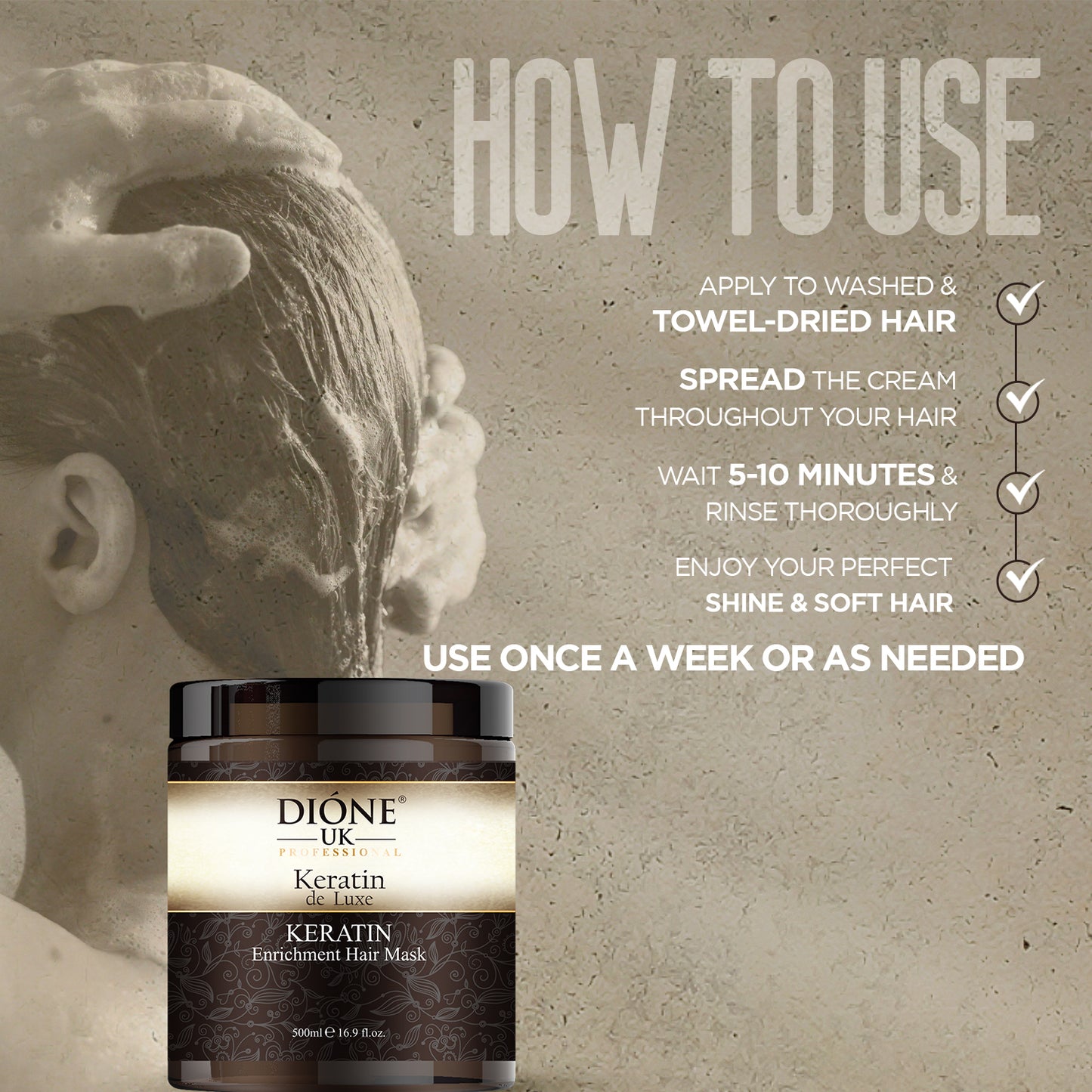 Dione UK keratin Enrichment Hair Mask (500ml)