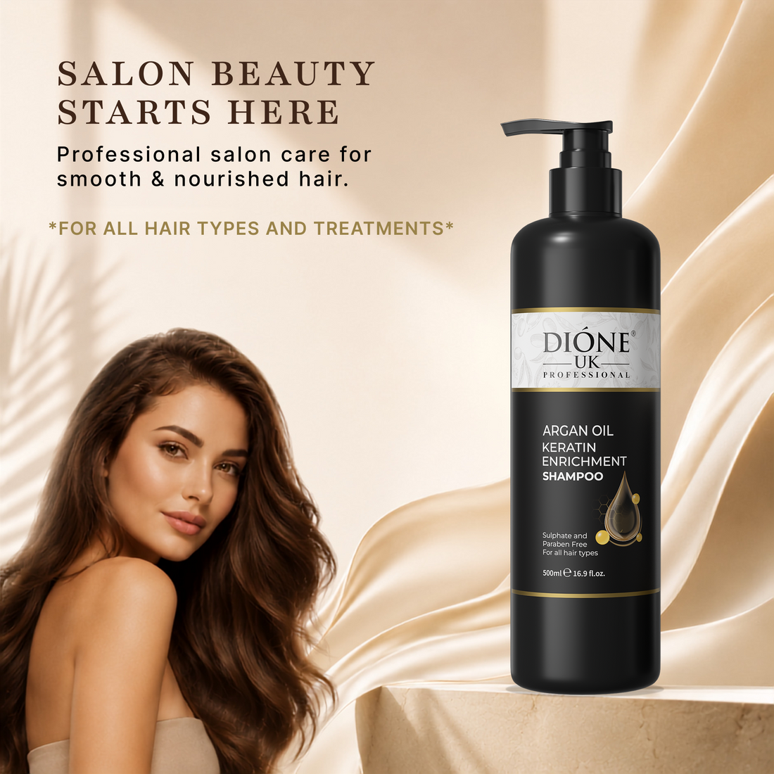 Dione UK Argan Oil Keratin Enrichment Shampoo (500ml)