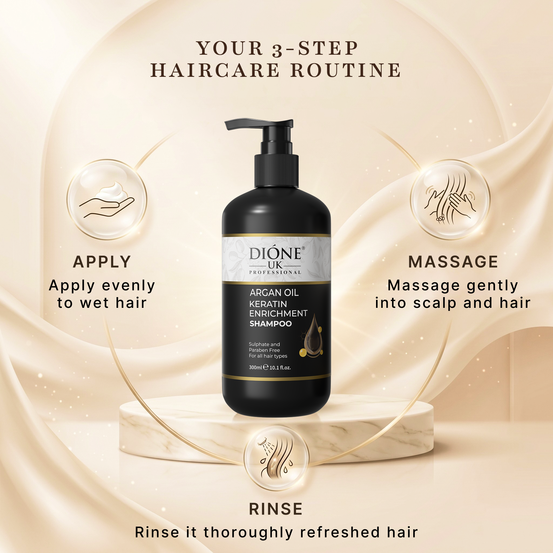 Dione UK Argan Oil Keratin Enrichment Shampoo (300ml)