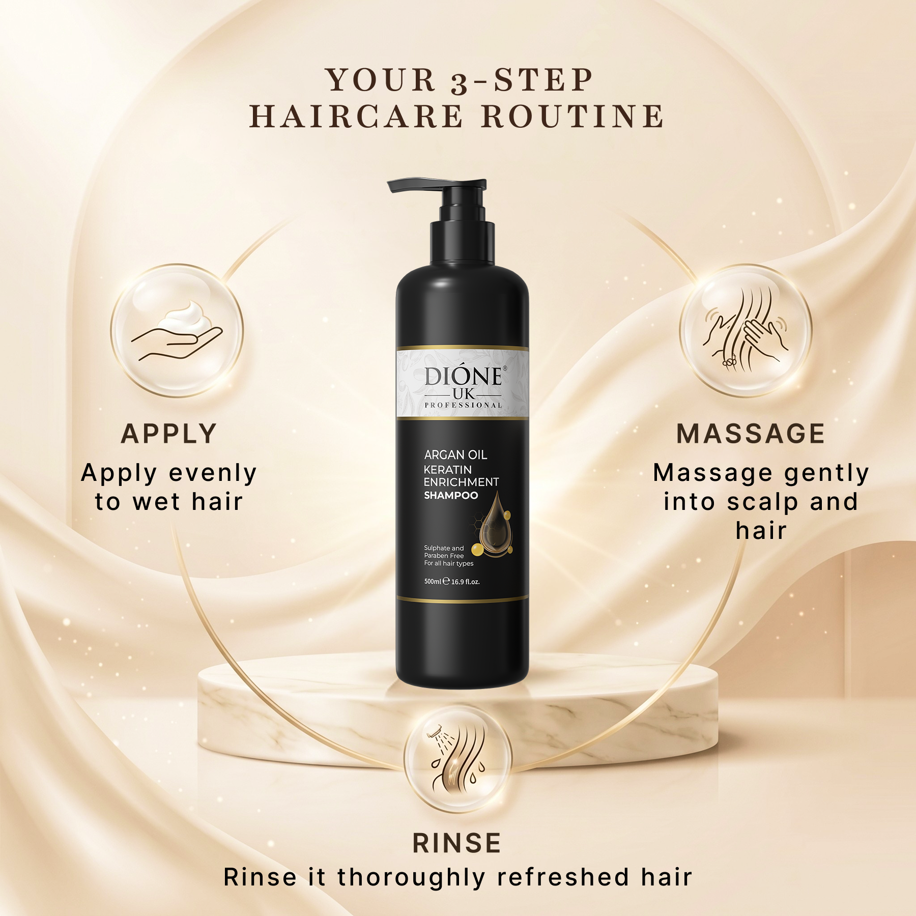 Dione UK Argan Oil Keratin Enrichment Shampoo (500ml)