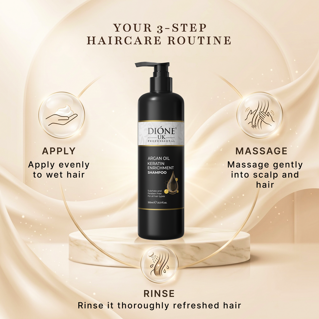Dione UK Argan Oil Keratin Enrichment Shampoo (500ml)