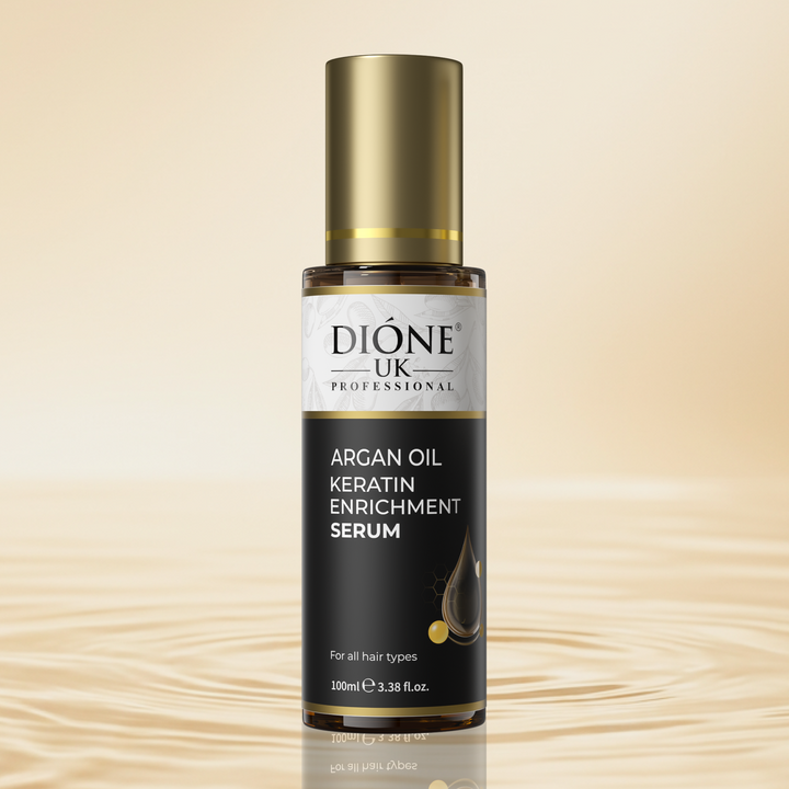 Dione UK Hair Treatment Serum — Lightweight Keratin Serum for Frizz Control, Shine & Heat Protection (100 ml)