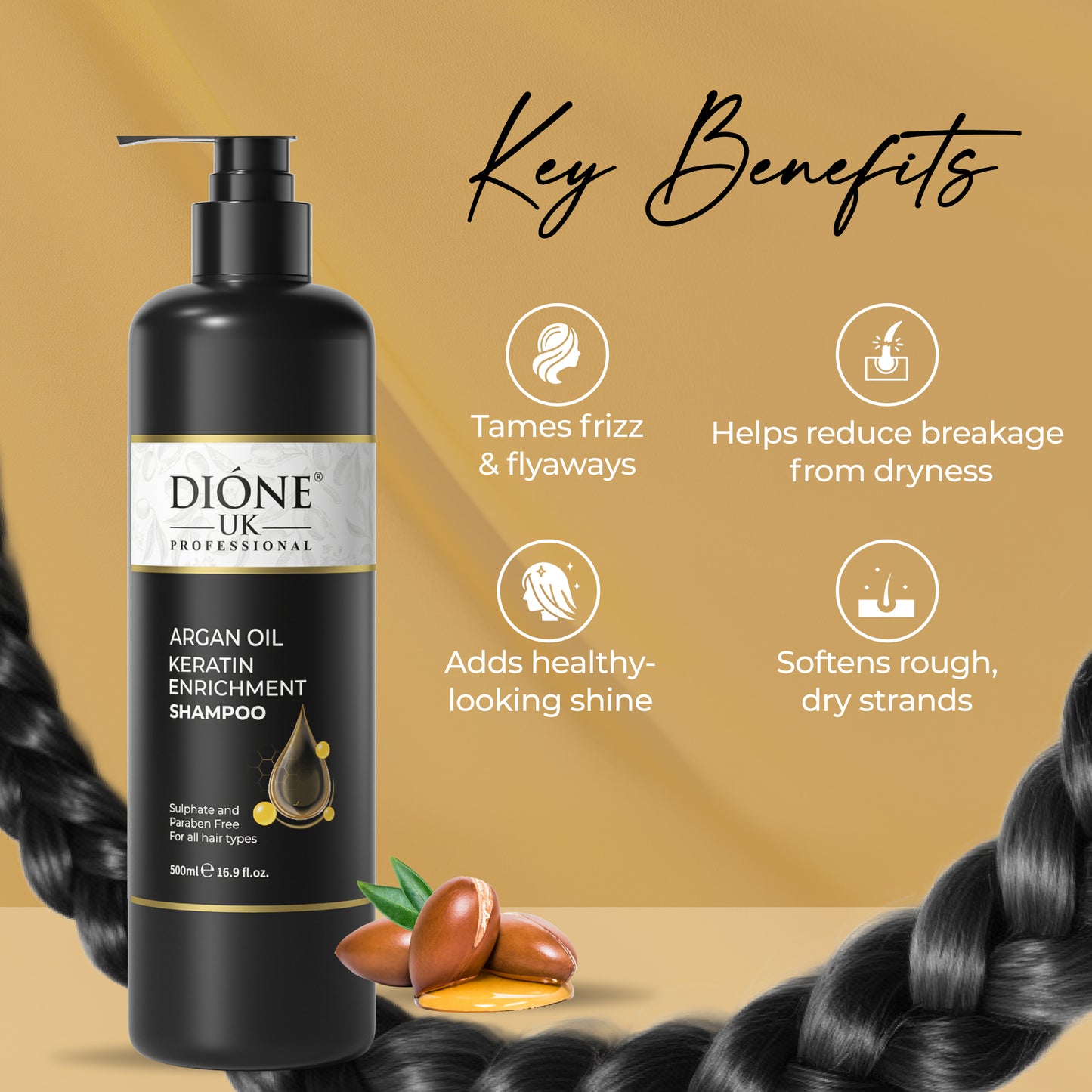 Dione UK Keratin De Luxe Shampoo (500ml)