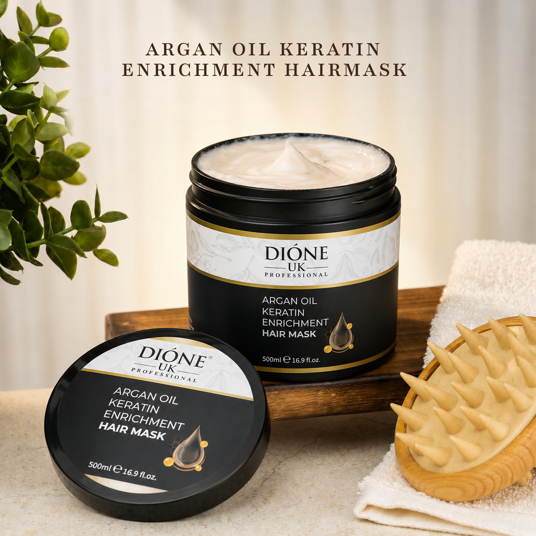 Dione UK Keratin Enrichment Hair Mask — Intensive Deep-Repair Treatment for Dry & Damaged Hair (500 ml)