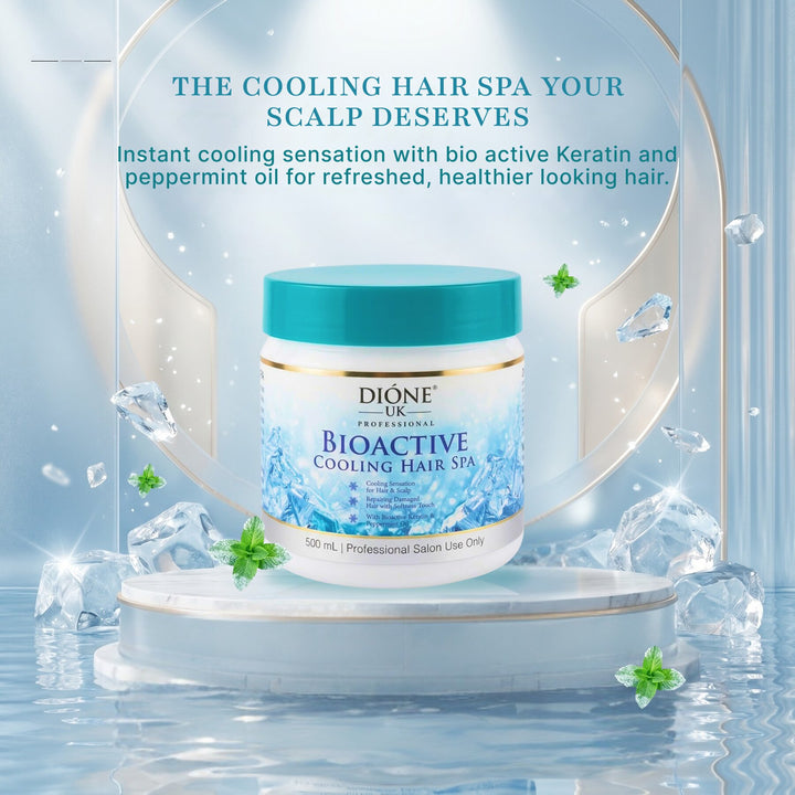 Dione UK Bioactive Cooling Hair Spa 500ml — Keratin + Peppermint Scalp Refresh & Deep Cleanse