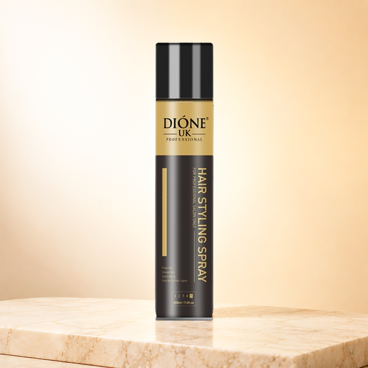 Dione UK Hair Styling Spray — Long-Lasting, Non-Sticky Hold for Every Style (225 ml)