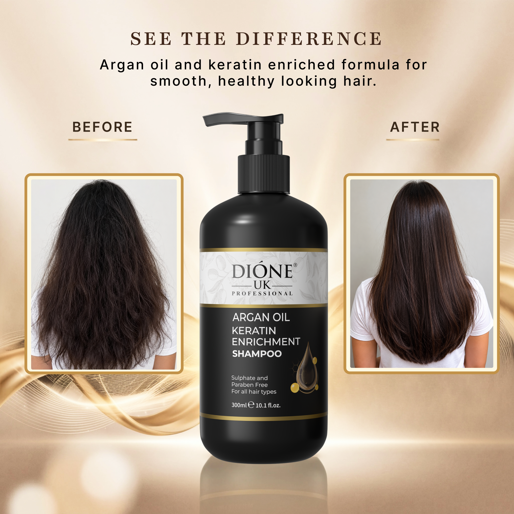Dione UK Argan Oil Keratin Enrichment Shampoo (300ml)
