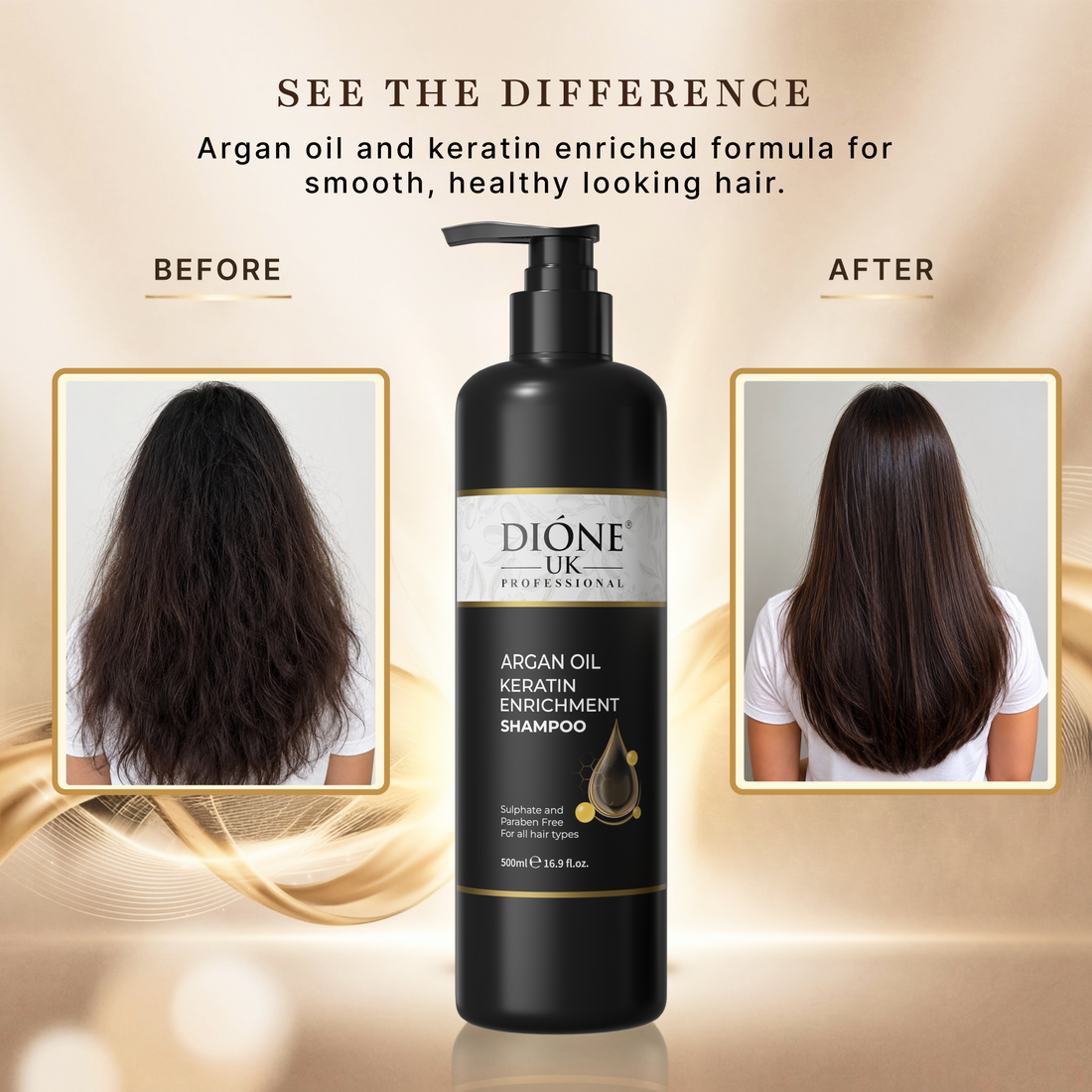 Dione UK Argan Oil Keratin Enrichment Shampoo (500ml)